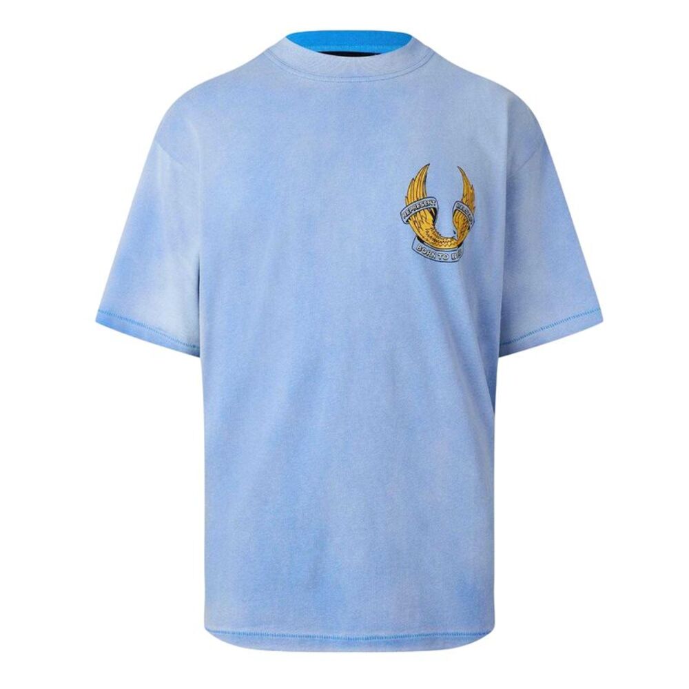 Represent Mens Oversized T-Shirt / Washed Blue